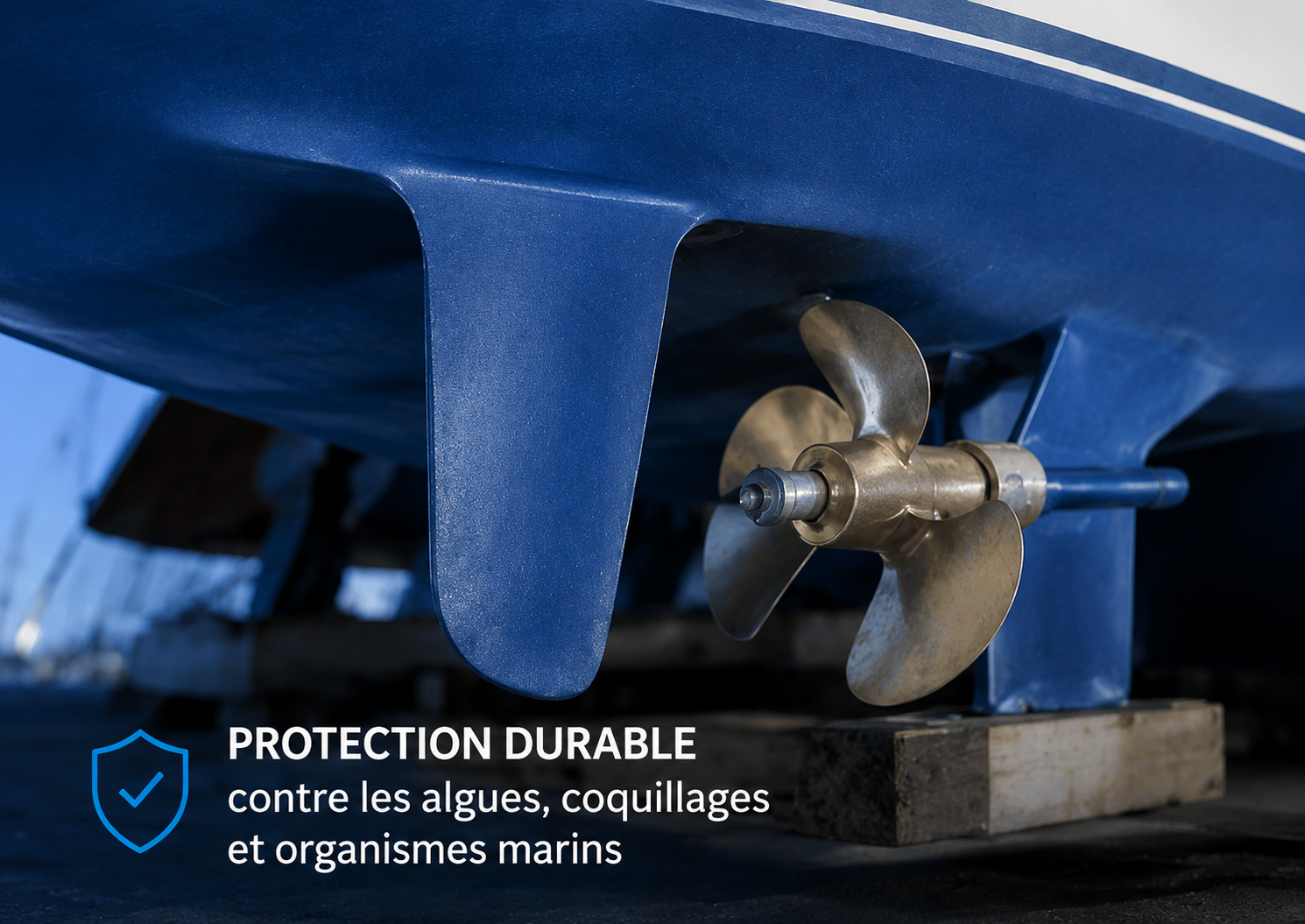 Protection antifouling appliquee sur une coque de bateau